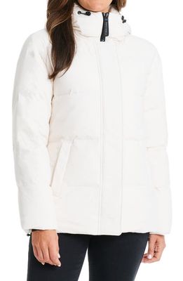 Sanctuary Hooded Down Puffer Jacket in Cream