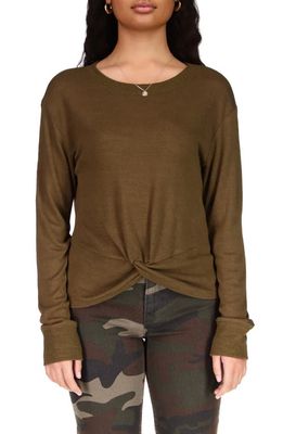 Sanctuary Knot Front Knit Top in Olive Oil