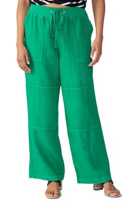 Sanctuary Live In Pull-On Wide Leg Linen Pants in Jelly Bean