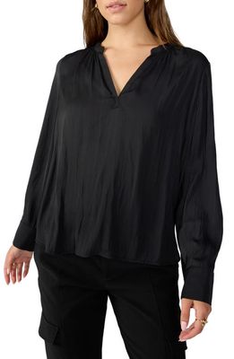 Sanctuary Lizzie Sateen Tunic Top in Black