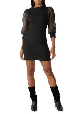 Sanctuary Lucky Me Mixed Media Minidress in Black