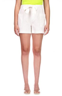 Sanctuary Malibu Tie Waist Linen Blend Shorts in Powdered Sugar