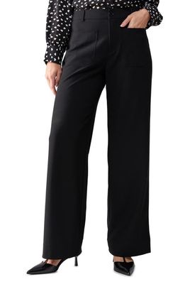 Sanctuary Marine High Waist Wide Leg Trousers in Black