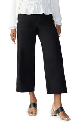 Sanctuary Marine Wide Leg Crop Trousers in Black