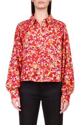Sanctuary New Day Floral Print Button-Up Shirt in Sunset Blo