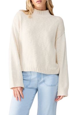 Sanctuary Off Duty Mock Neck Sweater in White Sand
