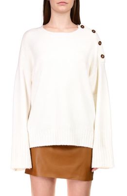 Sanctuary On Arrival Shoulder Button Sweater in Creme