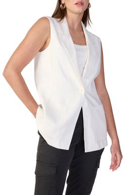 Sanctuary One-Button Blazer Vest in White