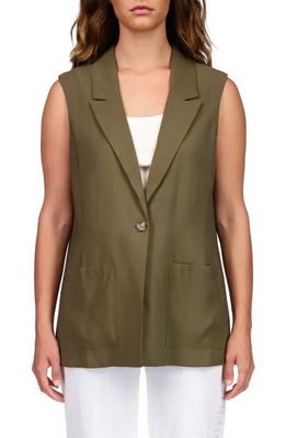 Sanctuary One-Button Vest in Mossy Green