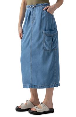 Sanctuary Parachute Chambray Cargo Midi Skirt in Sun Drench