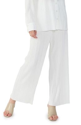 Sanctuary Plissé Wide Leg Pants in Milk