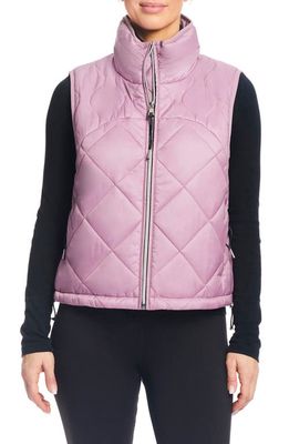 Sanctuary Quilted Water Resistant Crop Vest in Dusty Rose