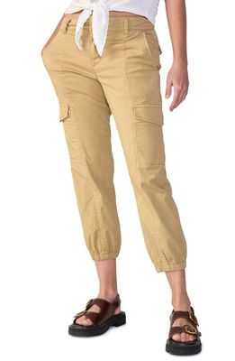 Sanctuary Rebel Crop Stretch Cotton Cargo Pants in True Khaki