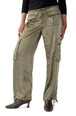 Sanctuary Reese Satin Cargo Pants in Fatigue