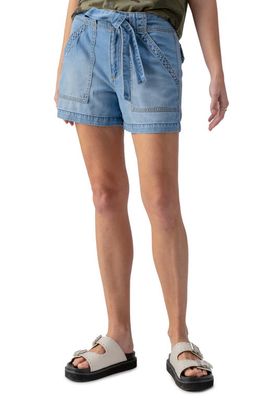 Sanctuary Reissue High Waist Sash Denim Shorts in Sun Drench