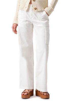 Sanctuary Reissue High Waist Straight Leg Cargo Pants in White