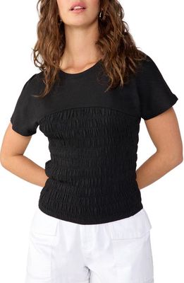 Sanctuary Smocked Jersey T-Shirt in Black