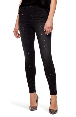 Sanctuary Social Standard High Waist Metallic Fleck Skinny Jeans in Starry Night