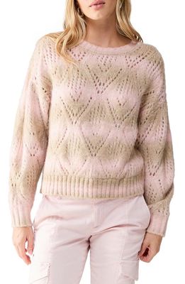 Sanctuary Stripe Pointelle Stitch Sweater in Pink Moonl
