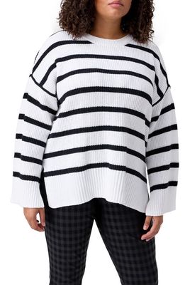 Sanctuary Stroll in the Snow Stripe Sweater in White/Black Stripe