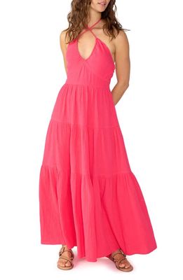 Sanctuary Tiered Halter Gauze Maxi Dress in Sunkissed