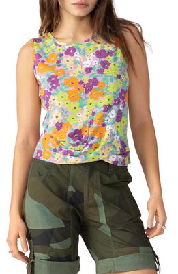 Sanctuary Twisted Floral Cotton Blend Tank in Fresh Gard