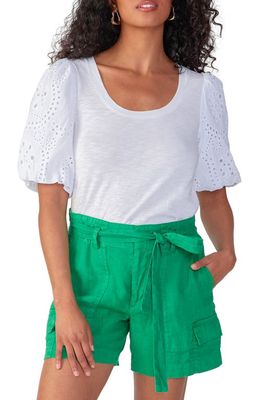 Sanctuary Willow Eyelet Puff Sleeve Blouse in White