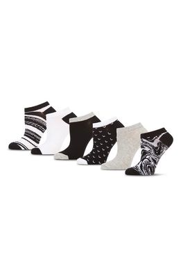 Sanctuary Women's Assorted 6-Pack Ankle Socks in Black Marble