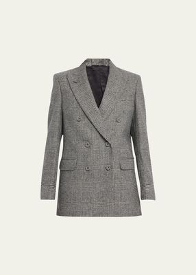 Sandra Tailored Wool Prince-of-Wales Jacket