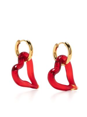 Sandralexandra Heart of Glass hoop earrings - Red