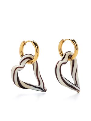 Sandralexandra Heart of Glass hoop earrings - White