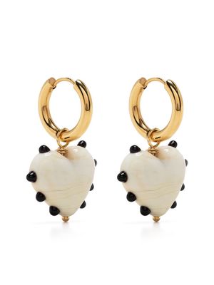 Sandralexandra Milagros heart charm earrings - White