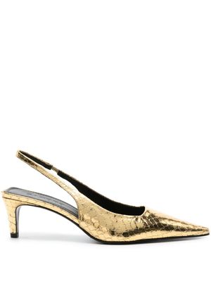 SANDRO 60mm slingback leather pumps - Gold