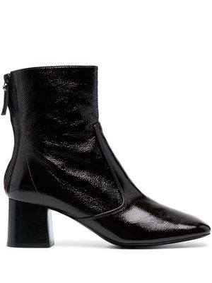SANDRO 70mm leather zip-up ankle boots - Brown