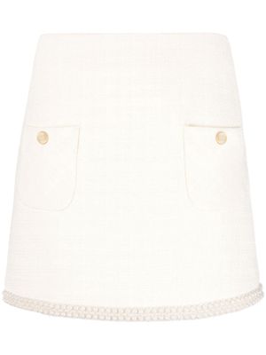 SANDRO A-line tweed miniskirt - Neutrals