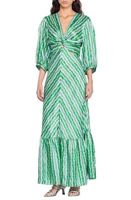 sandro Agnetta Maxi Dress in Green /Deep Blu
