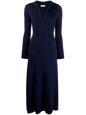 SANDRO Amalie knitted midi dress - Blue