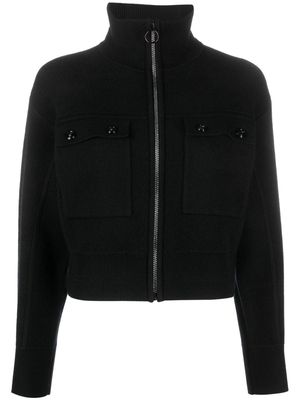 SANDRO Asmine flap-pocket bomber jacket - Black
