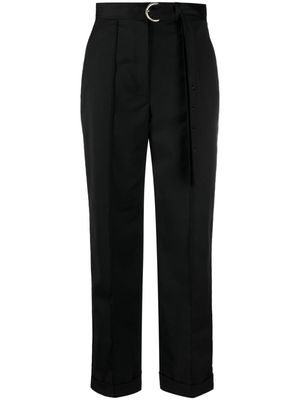 SANDRO belted high-waisted trousers - Black