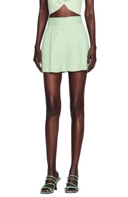 sandro Benjamin High Waist Shorts in Light Green