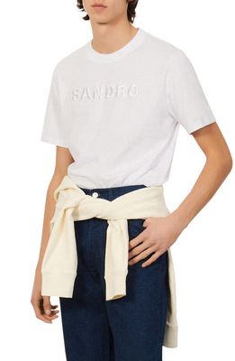 sandro Bis Embroidered Logo T-Shirt in White