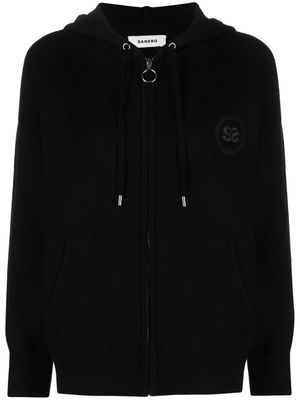 SANDRO Boston zip-up hoodie - Black