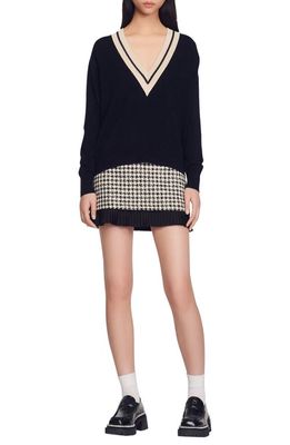 sandro Bridget Wool & Cashmere Blend Sweater in Black