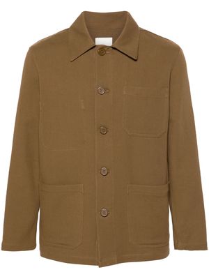 SANDRO button-down cotton shirt jacket - Brown