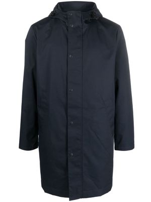 SANDRO button-up hooded raincoat - Blue