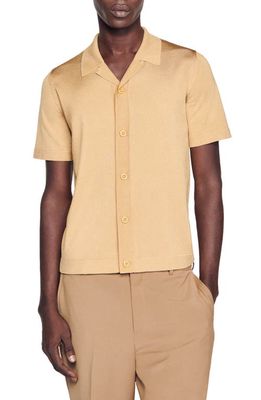 sandro Button-Up Shirt in Champagne