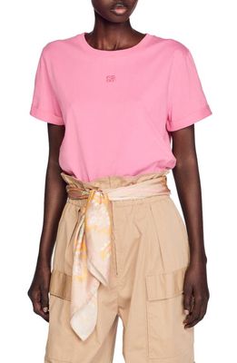 sandro Camille Cotton T-Shirt in Pink