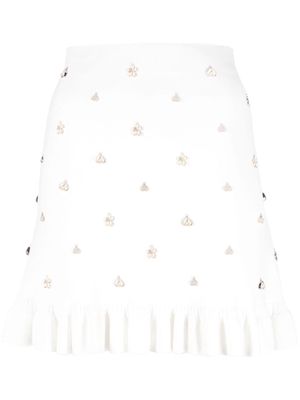 SANDRO charm-detail miniskirt - White