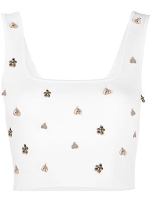 SANDRO charm-embellished crop top - White