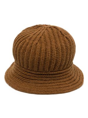 SANDRO chunky-knit bucket hat - Brown